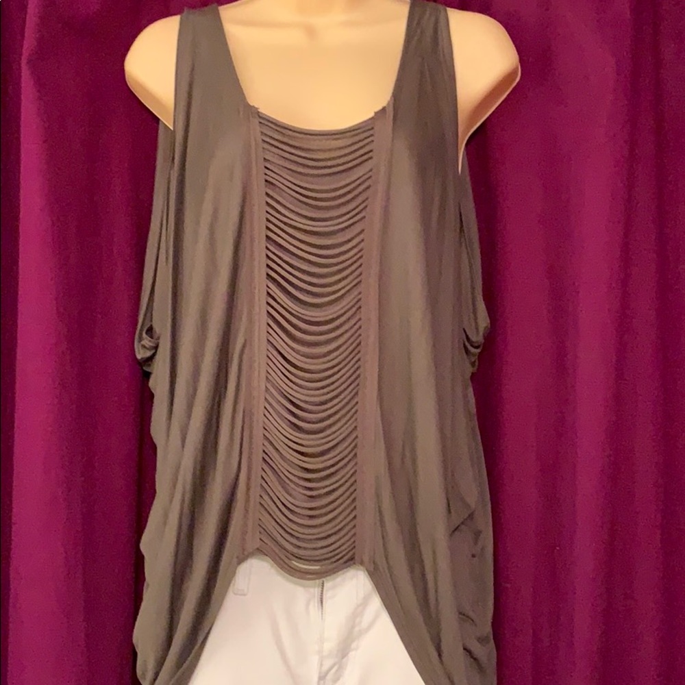 BCBG Very Pretty Olive Green Top